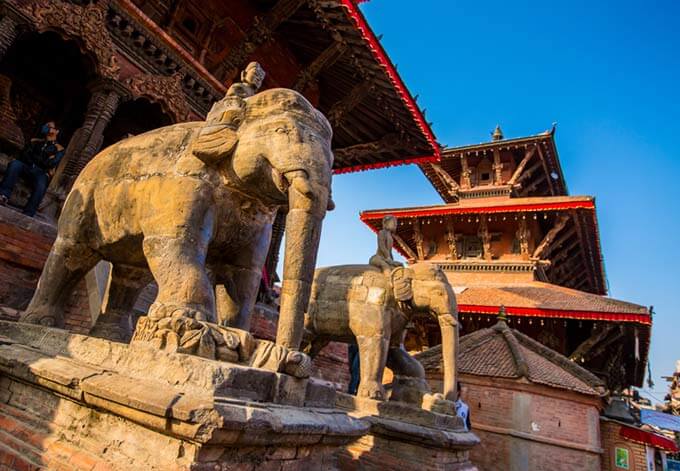 stone elephants bhaktapur