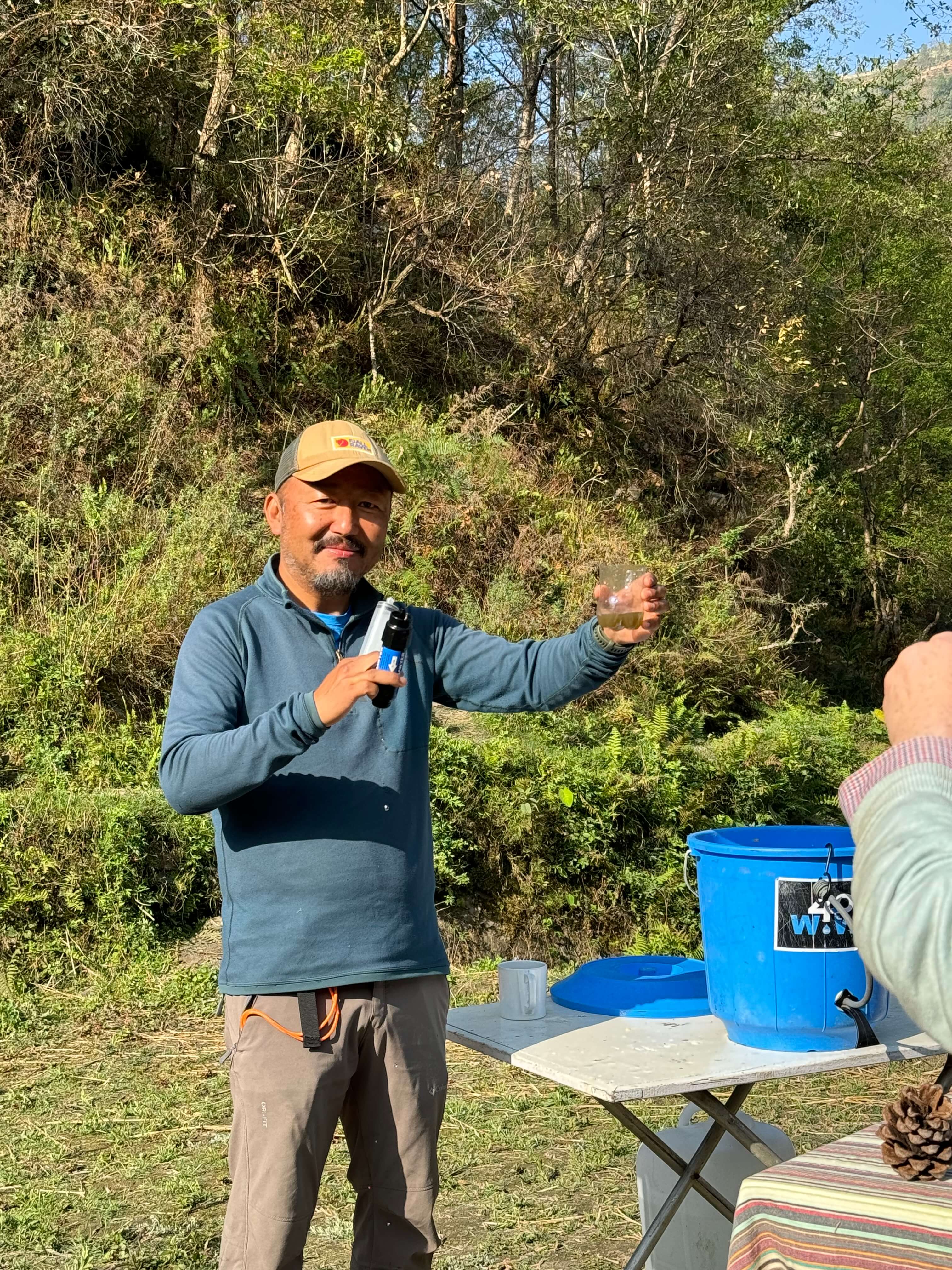 Panu giving everybody a talk about water filters